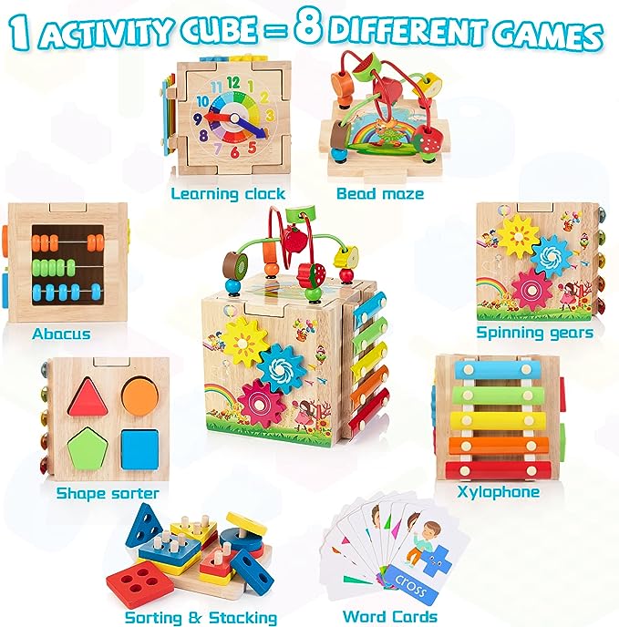 Bravekid Wooden Activity Cube