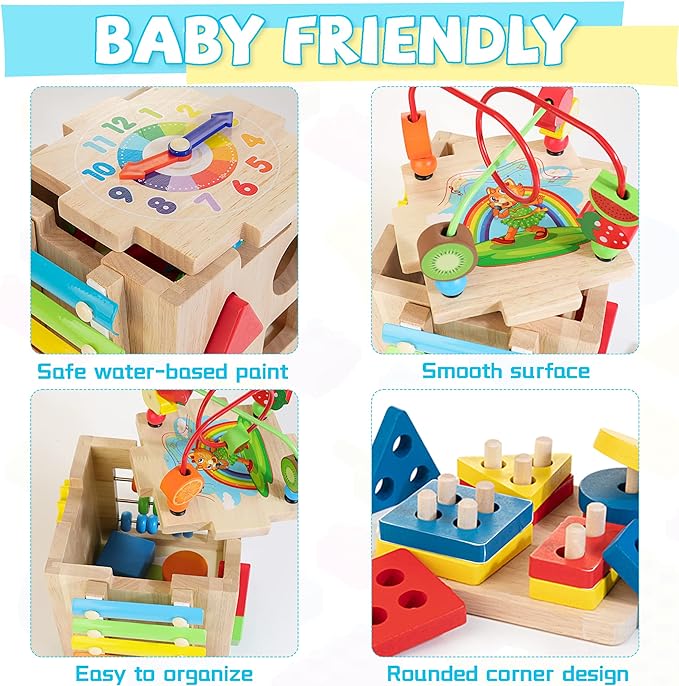 Bravekid Wooden Activity Cube