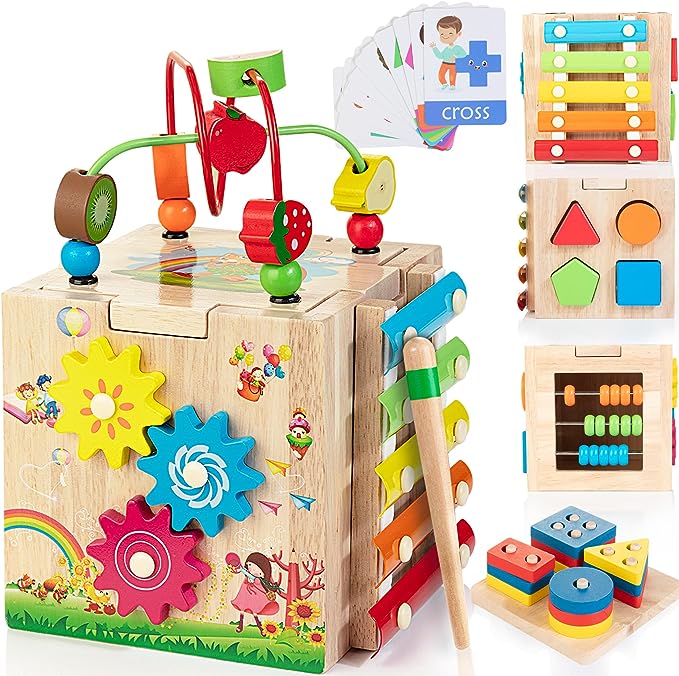 Bravekid Wooden Activity Cube