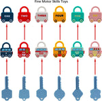 Montessori Colorful Lock Keys Toys Numbers